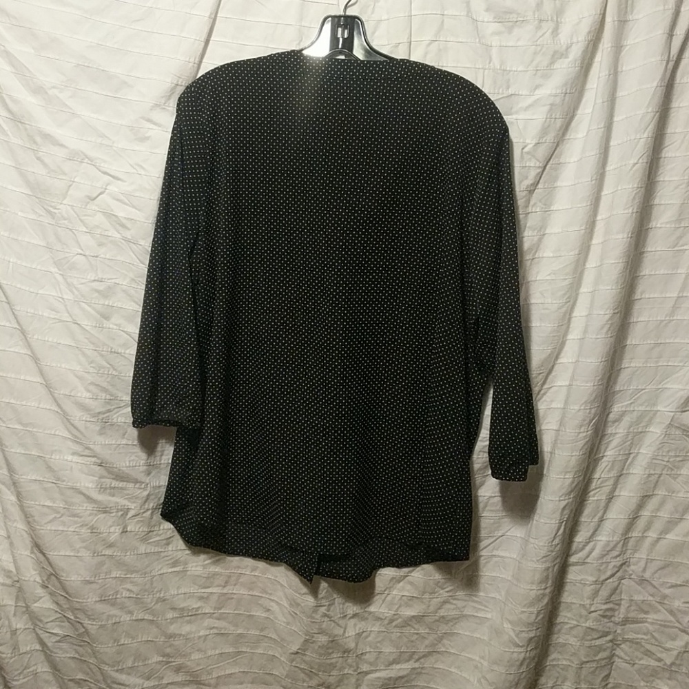 212 Collection Black &White Dot Patterned Blouse - Picture 2 of 2
